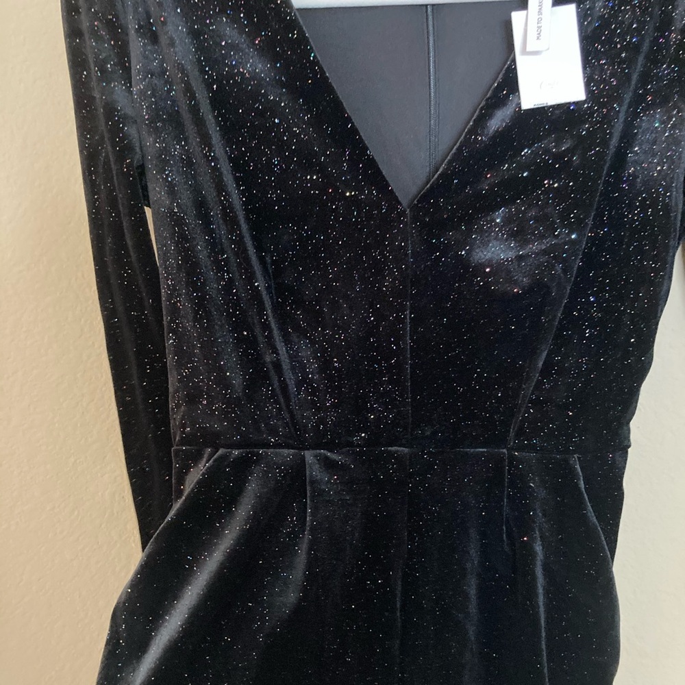 NWT Candies Velvet and Glitter Romper (Size Small)
